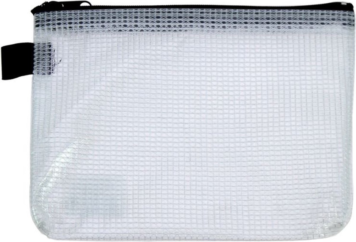 Exiton doorzichtige Etui - Zwarte rits - 16x13 cm