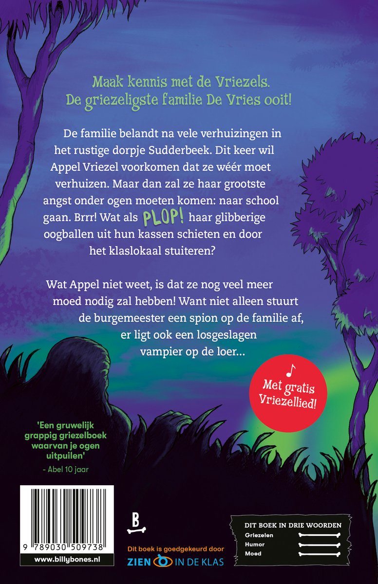 De Vriezels 1 - De griezeligste familie De Vries ooit - back cover