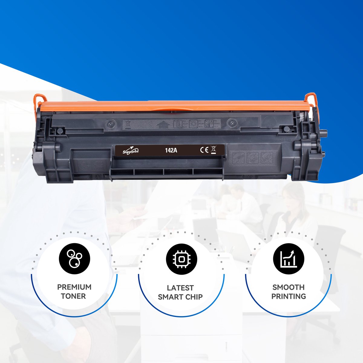 Superprint Lot de 142 cartouches de toner noir (avec puce) compatible avec HP 142X W1420X 142A W1420A Toner (grand, 1 pièce