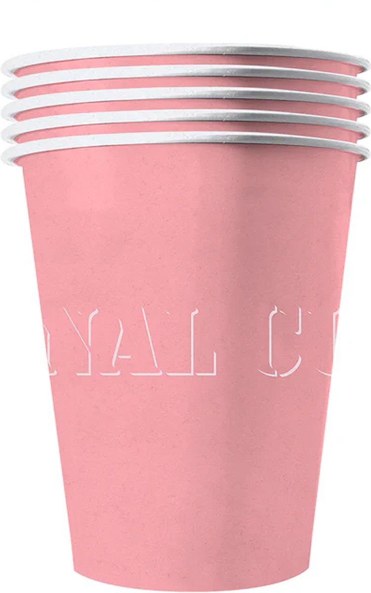 ORIGINAL CUP - 20 Amerikaanse pastelroze recyclebare kartonnen bekers 53 cl