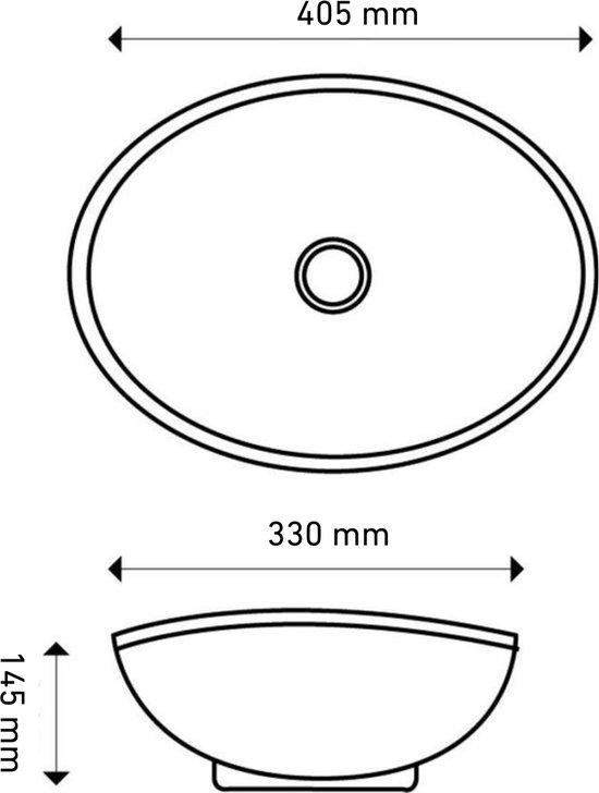 Lavabo Ovale En Céramique Blanc 40×33 Cm – Vasque à Poser Moderne Et Élégante