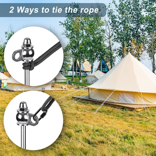 Hodzeed Bodemankers, 4 stuks, voor trampoline, bodemverankering, verzinkt en roestvrij grondankers voor trampoline, tuin, schommels, camping, 4 robuuste riemen