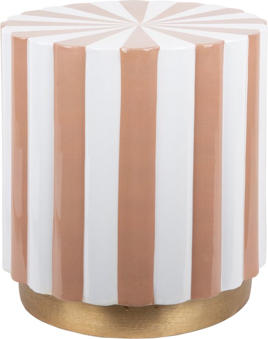 Leitmotiv - Tabouret Candy Swirl - Marron tendre & blanc