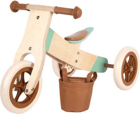Kinderfeets 2-in-1 houten loopfiets & driewieler Tiny Tot Plus - Silver