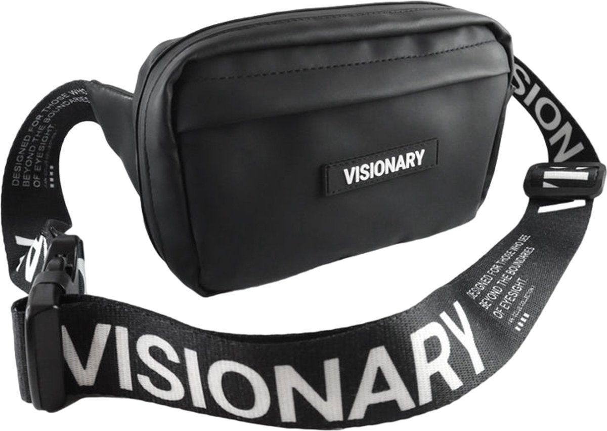 ICCLUB - Box Bag - Crossbody Bag - Fanny Pack - Heuptas - Buideltas - Festival Tas - Wandeltas - Waterdicht - Comfortabel - Heren - Dames - Zwart - Wit
