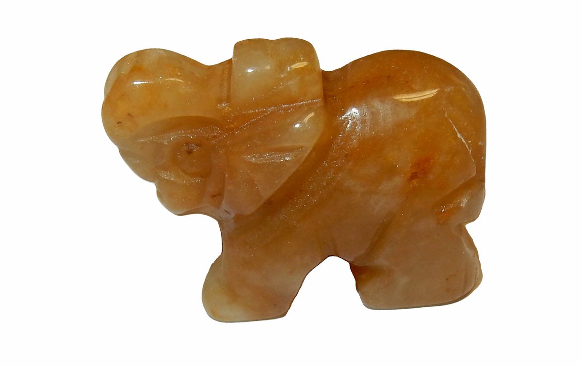 Shanna's Gems and more Miniatuur Olifant Carneool Klein oranje