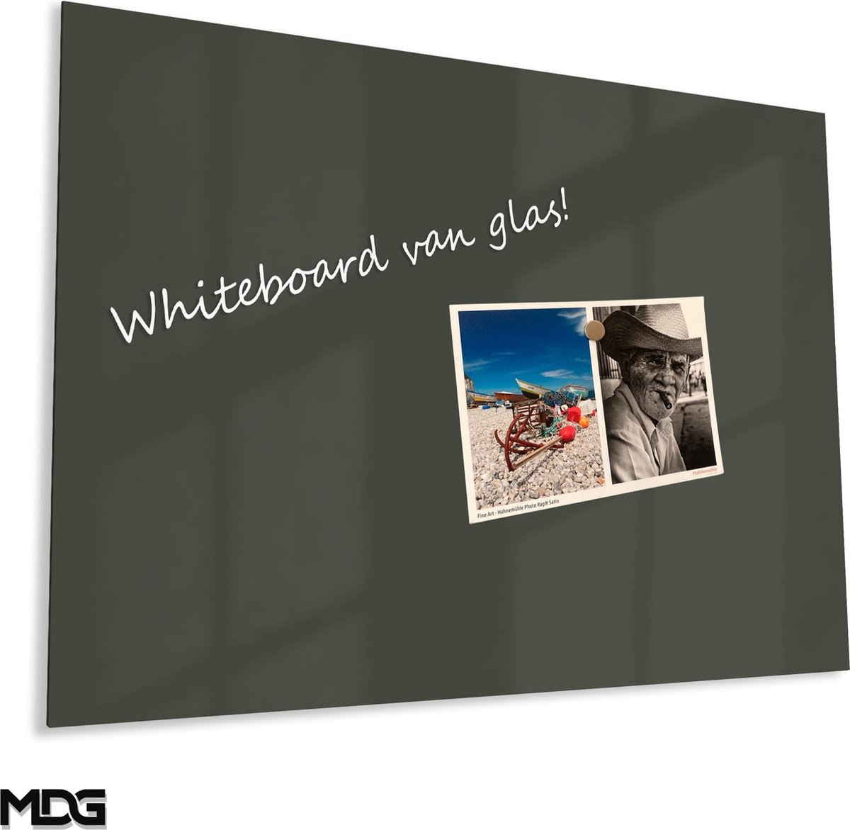 Mydesignglas Glazen Whiteboard - Gehard Glas - Magneetbord - Memobord - Magnetisch - Krasbestendig - Frameless - 120x90cm - Antraciet Grijs