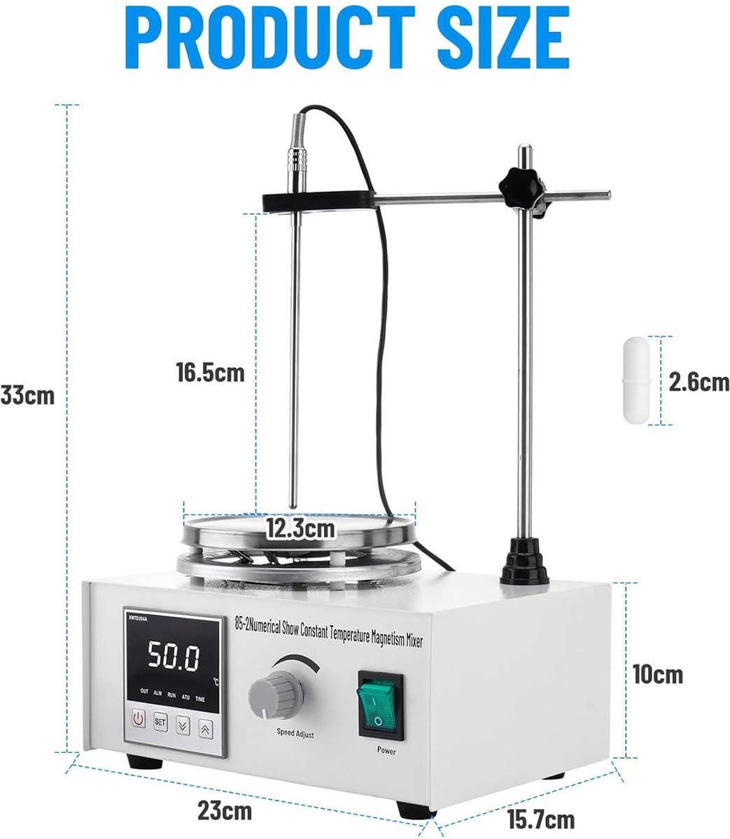 Magneetroerder voor laboratorium, 1000 ml, 200 W, met digitale