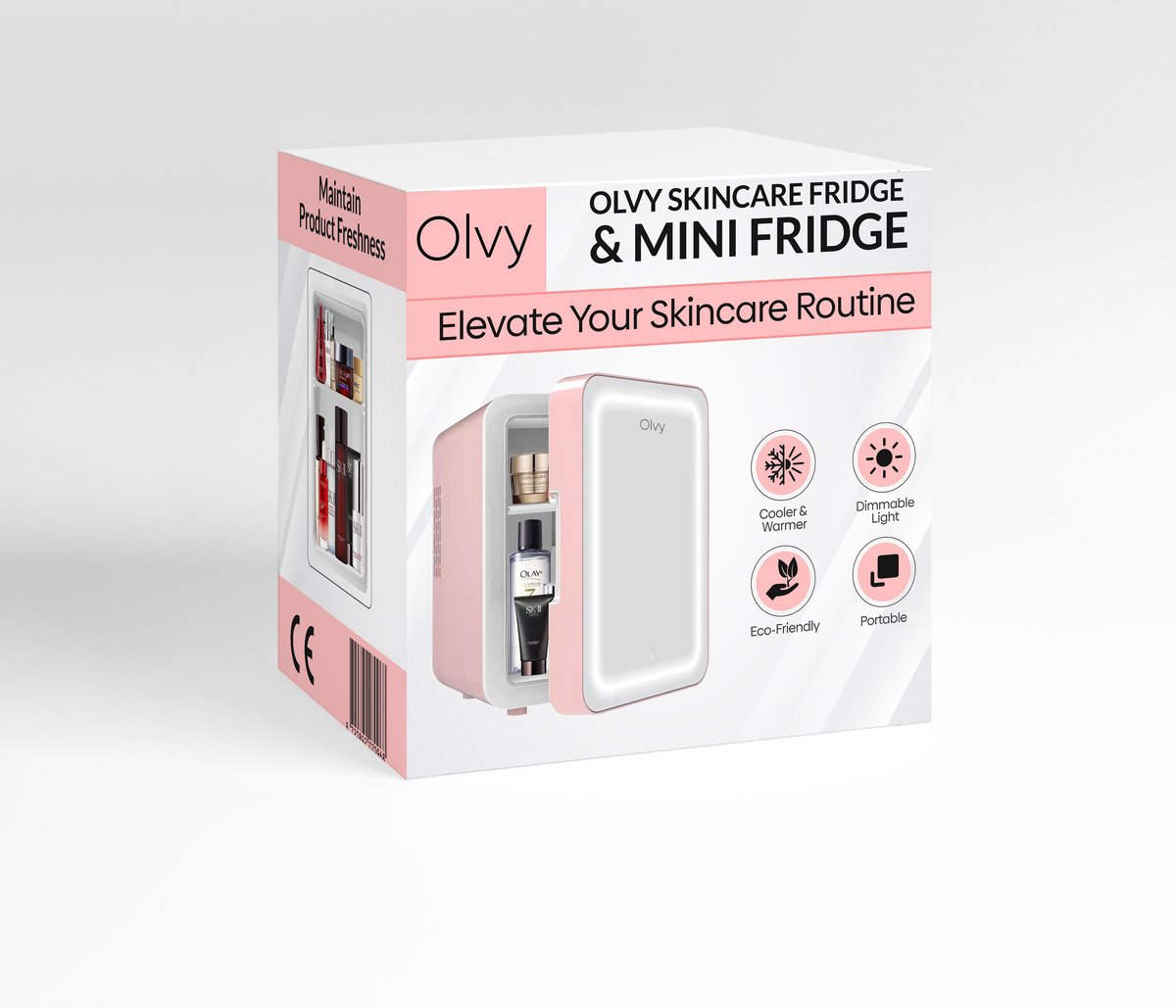 Olvy Skincare Fridge - Mini Koelkast - Inclusief E-Book - Skincare Koelkast - Make-up Koeling - 4 Liter — afbeelding 6