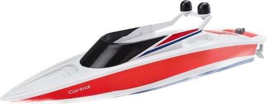 ColorBaby 47674 Racing Boot, RC Boot, politie, 36 x 10 x 10 cm, afstandsbediening, 6 richtingen, 2,4 GHz, bereik 35-40 m, op afstand bestuurde boot, speelgoed voor kinderen, vanaf 4 jaar