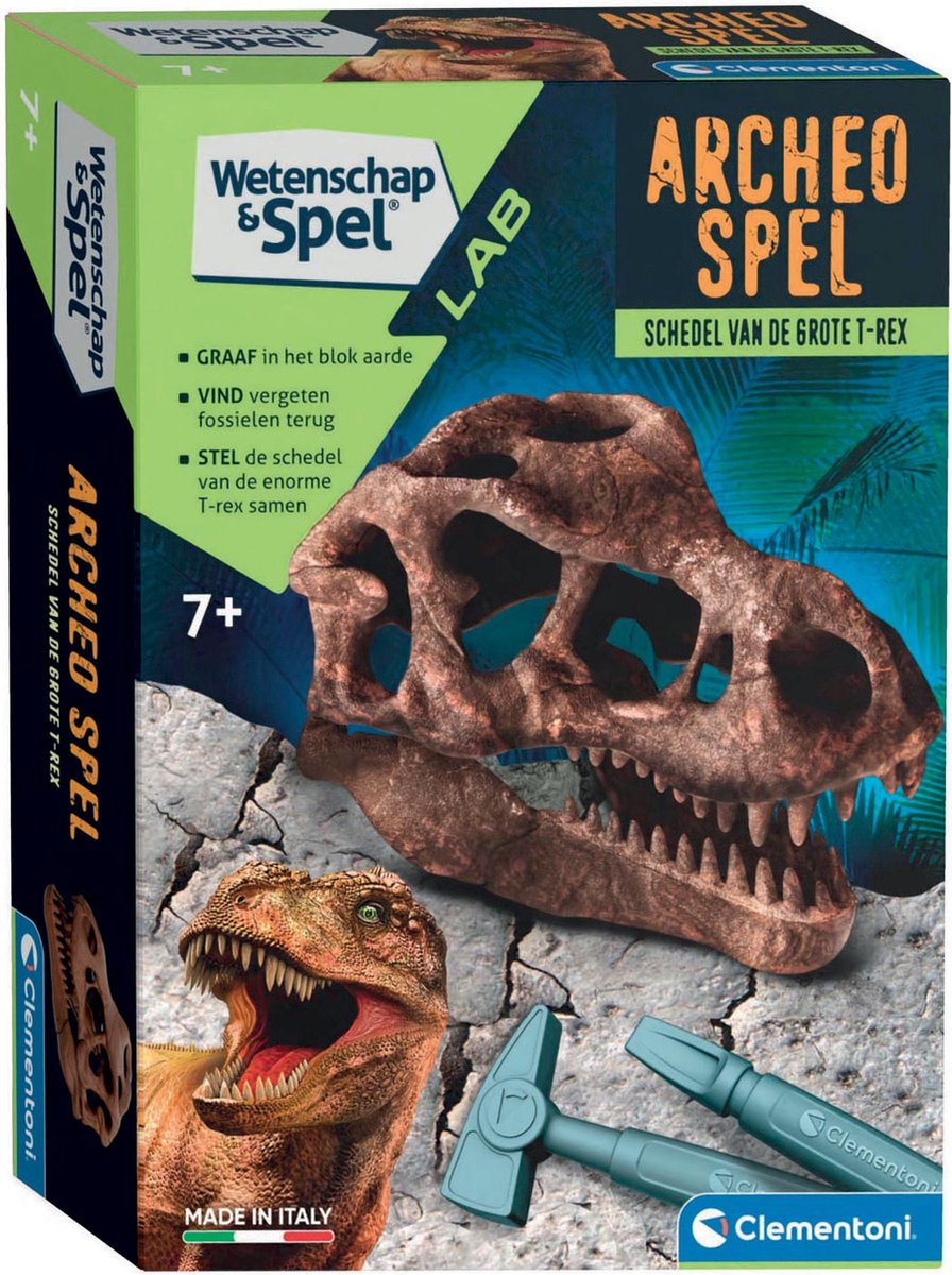 Clementoni Wetenschap & Spel - Archeo Spel - Schedel van de Grote T-Rex - Dinosaurus Speelgoed - Vanaf 7 jaar