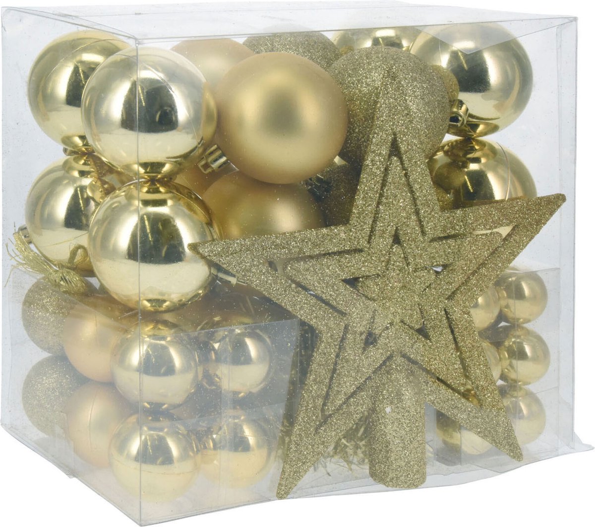 Kerstballen Set met Piek Goud, 54st.
