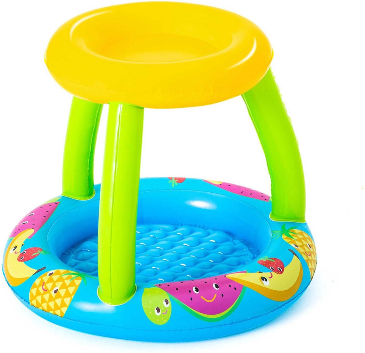 Peuterzwembad - opblaasbaar - 2+ - fruitthema - met schaduwdakje - 91x91cm - PVC - 26l — afbeelding 2