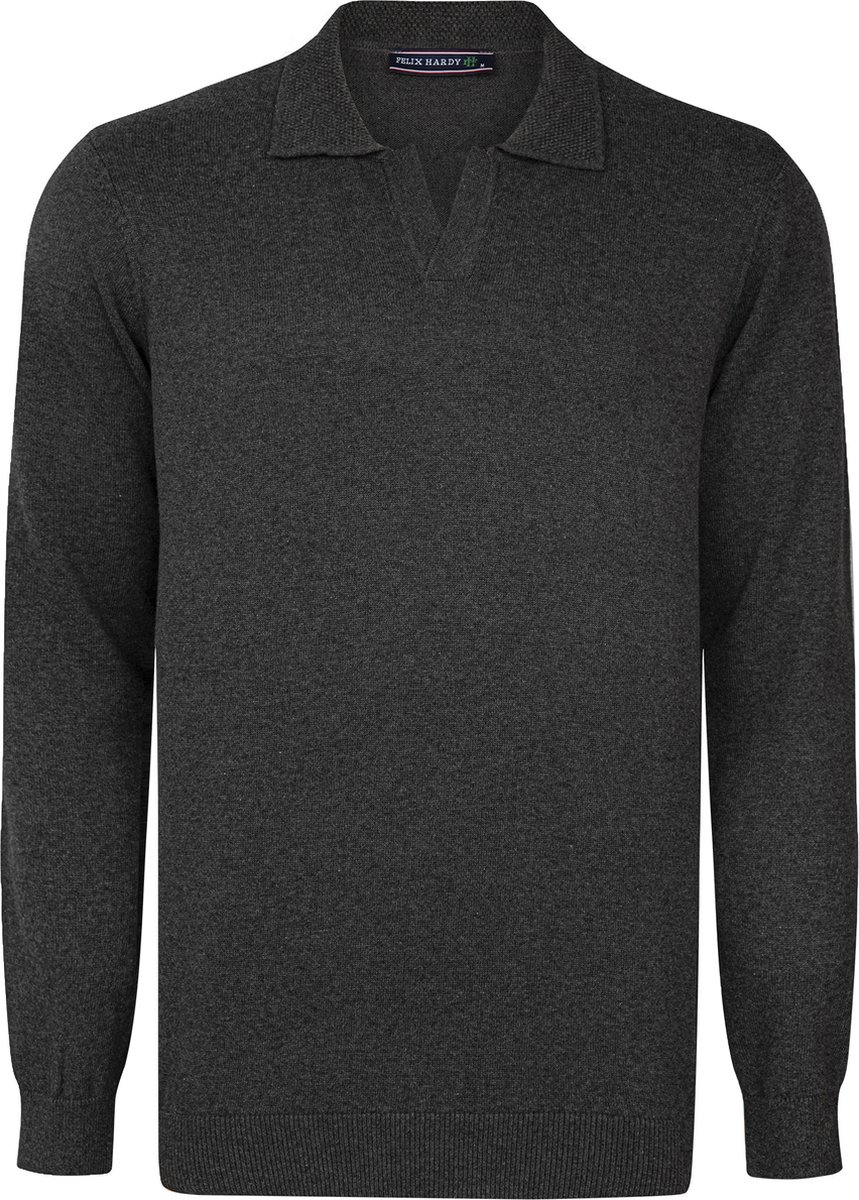 Felix Hardy Gebreide Polo Trui - Polo Kraag - Sweater - 100% Katoen Heren Antraciet - M