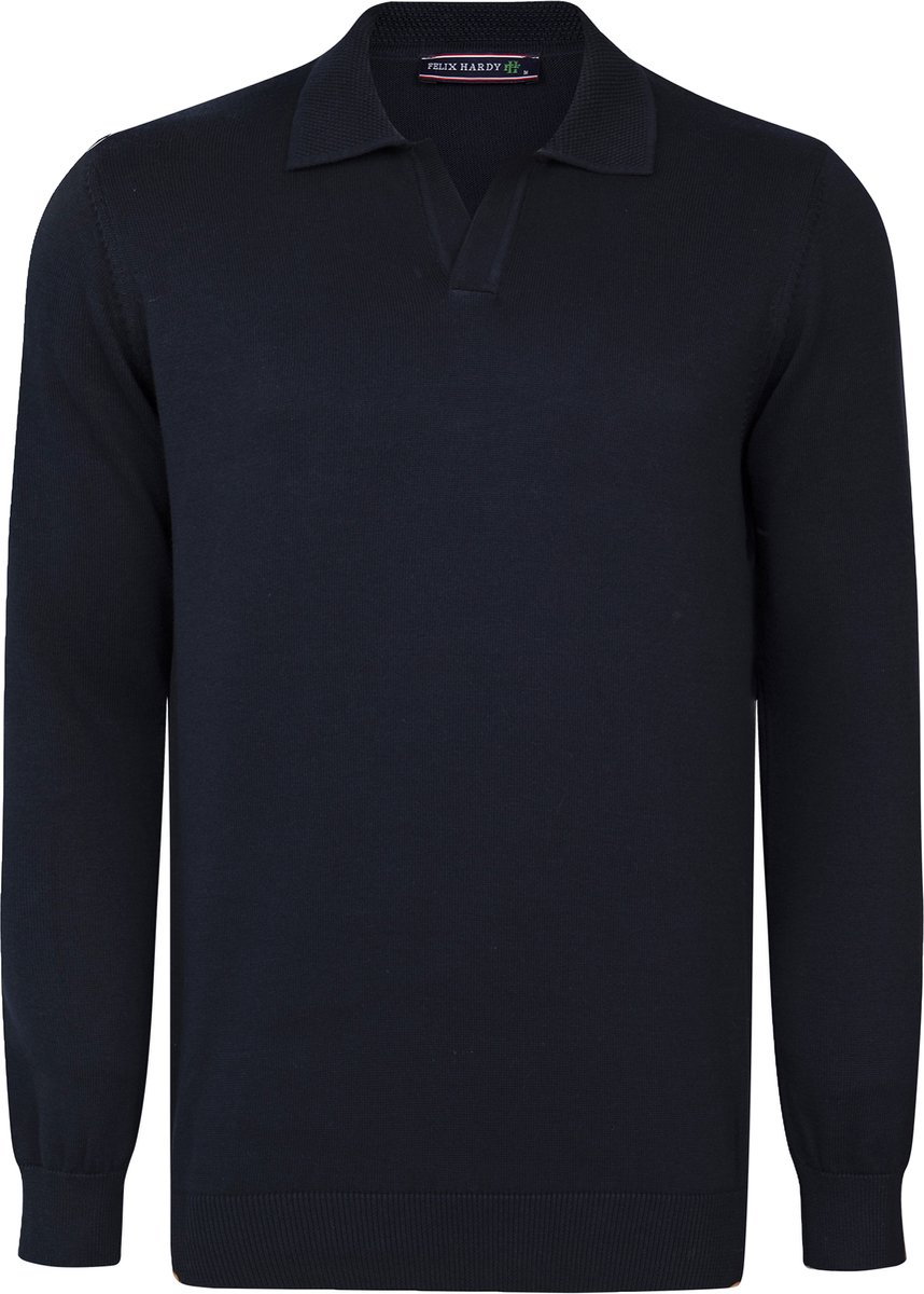 Felix Hardy Gebreide Polo Trui - Polo Kraag - Sweater - 100% Katoen Heren Navy - S
