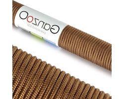 Survivaltouw van Parachute Cord Paracord 100 meter bruin 2 mm dik - scheurbestendig nylon
