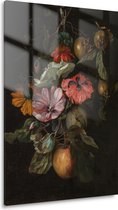 Guirlande de fruits et de fleurs - Tableaux de Rachel Ruysch - Tableaux sur verre nature morte - Peintures sur verre Nature - Peinture moderne - Acrylique - Art mural verre acrylique 100x150 cm