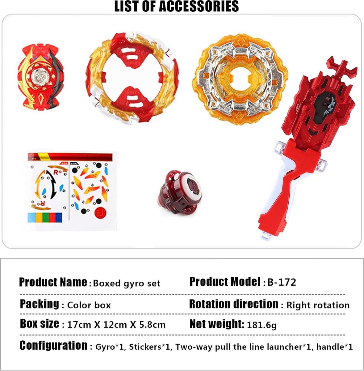 Burst Turbo Blade Set Battle Spinning Top met Starter - Metal Fusion Blade - Cadeau voor Kerstmis Verjaardag Speelgoed voor Kinderen 6+