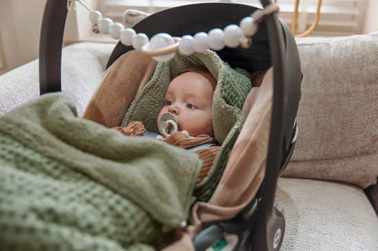 Meyco Baby Wafel Teddy voetenzak - olive green - 40x82cm van Meyco — afbeelding 3