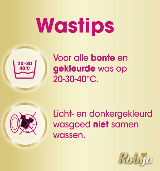 Wastips voor Robijn wascapsules: advies voor gekleurde was en het apart wassen van donkere was.