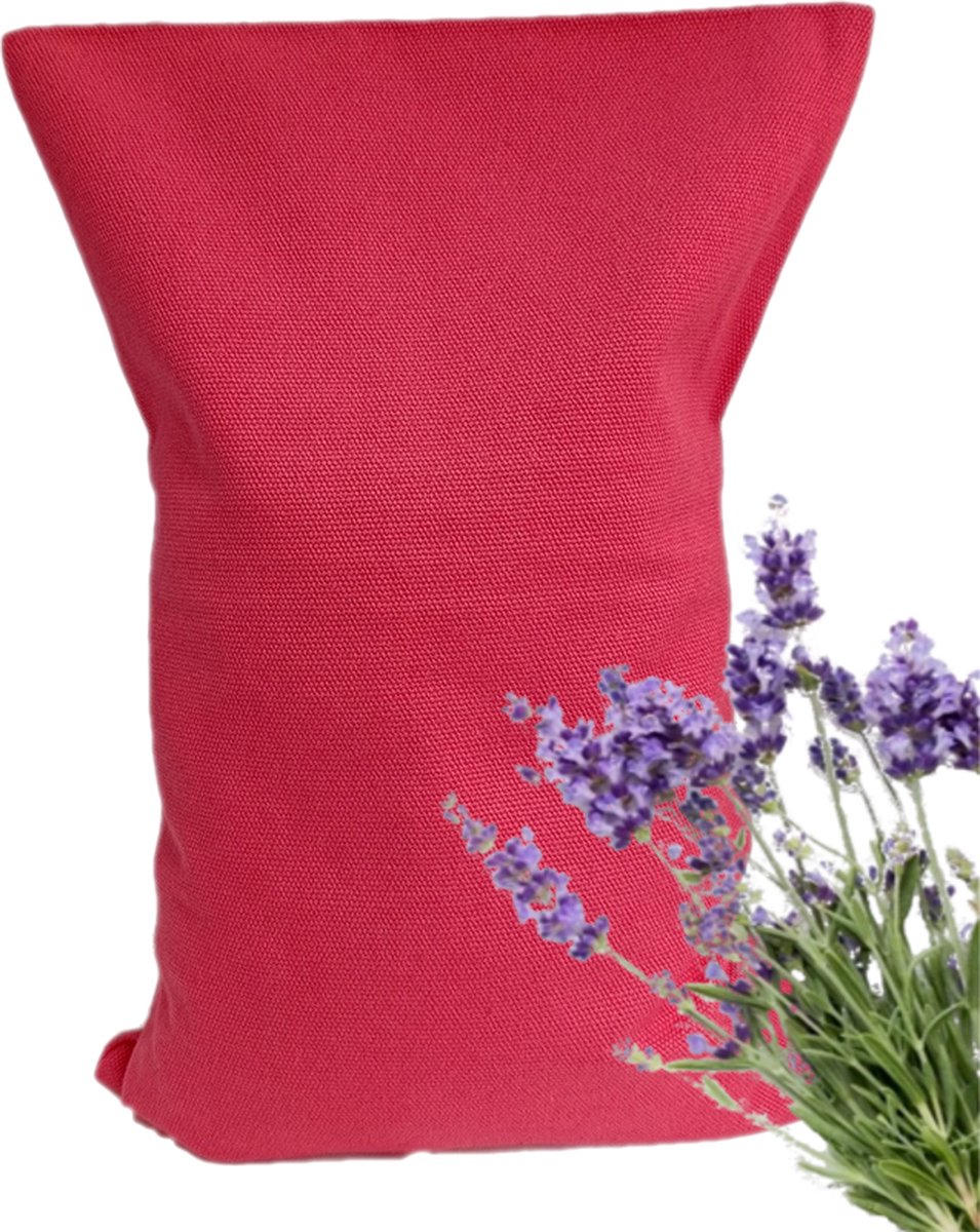 Goedkoopste Ecologisch Kersenpitkussen met lavendel 30 x 20 cm (roze), voor soepele spieren en ontspanning - Warm Roze - wasbaar hoesje