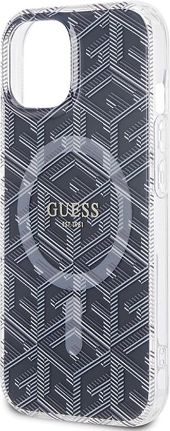 Guess - IML - Coque GCUbe MagSafe pour iPhone - 15 - Plus / 14 - Plus - noir