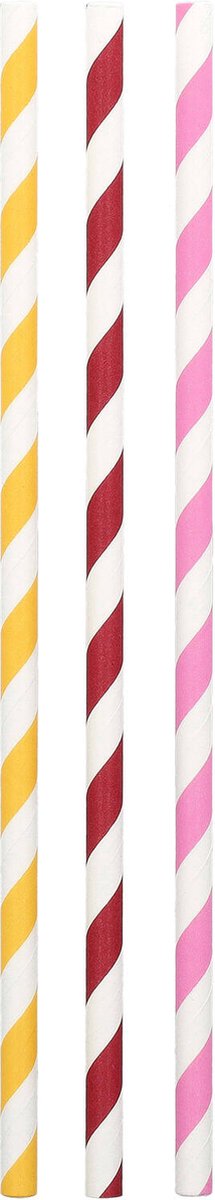 Papieren rietjes kleurrijk 50 stuks