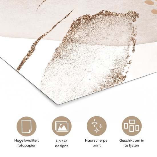 Poster 120x80 cm - Watercolor - Beige - Pastel - Modern - Abstract - Posters - Wanddecoratie badkamer - Muurdecoratie WC - Decoratieve accessoires - Toilet muur decoratie