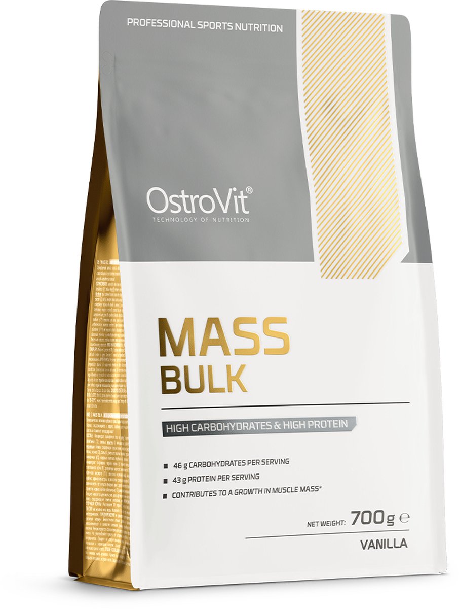Goedkoopste OstroVit - Mass Bulk - 700 g - Vanillia - WPC protein - Carbohydrates - Mass Gainer - Weight gainer - Aankomen Spiermassa