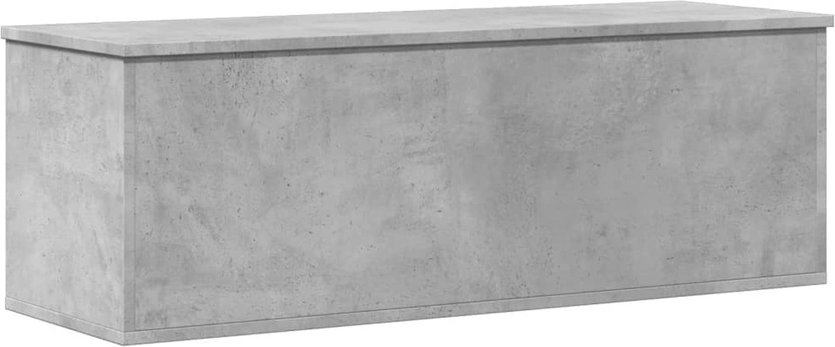 vidaXL - Opbergbox - 102x35x35 - cm - bewerkt - hout - betongrijs