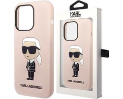 Coque iPhone 14 Pro Max Karl Lagerfeld - Ikonik NFT Karl - Compatible Magsafe - Rose