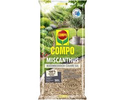 COMPO Miscanthus - 100% natuurlijke bodembedekker - voor sierperken en groentebedden - voorkomt onkruidgroei en vruchtrot - zak 50 L