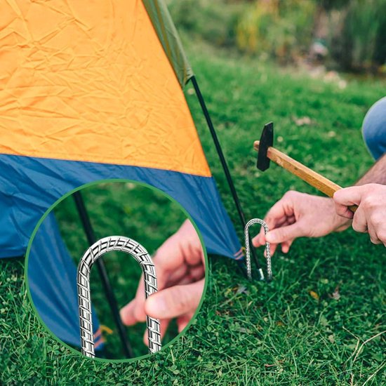 30 cm U Shape Ground Anchor Tent Pegs Galvanized Metal Hooks for