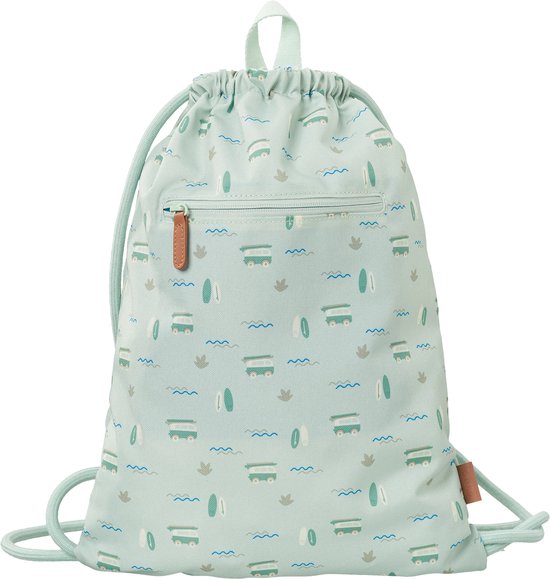 Fresk Zwemtas Jongens – 38 x 27 cm – Gymtas – Waterafstotende Strandrugzak voor Kinderen – Zwemzak met Ophanglus – Mintgroen - Surf Boy
