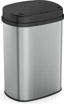 Bayt Prullenbak - Prullenbak 60 Liter - Vuilnisbak - Afvalbak - Metaal - Zilver