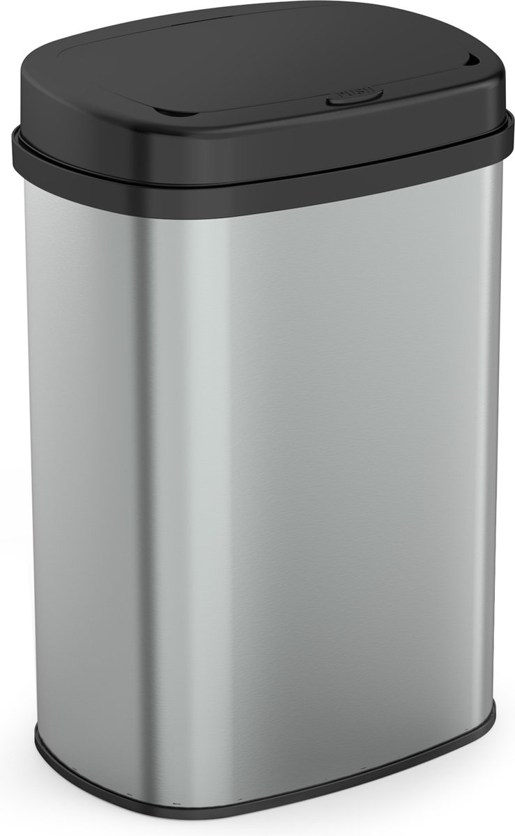 Goedkoopste Bayt Prullenbak - Prullenbak 60 Liter - Vuilnisbak - Afvalbak - Metaal - Zilver