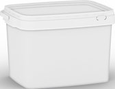 Seau rectangulaire de 20 litres avec couvercle - Idéal pour le stockage des aliments
