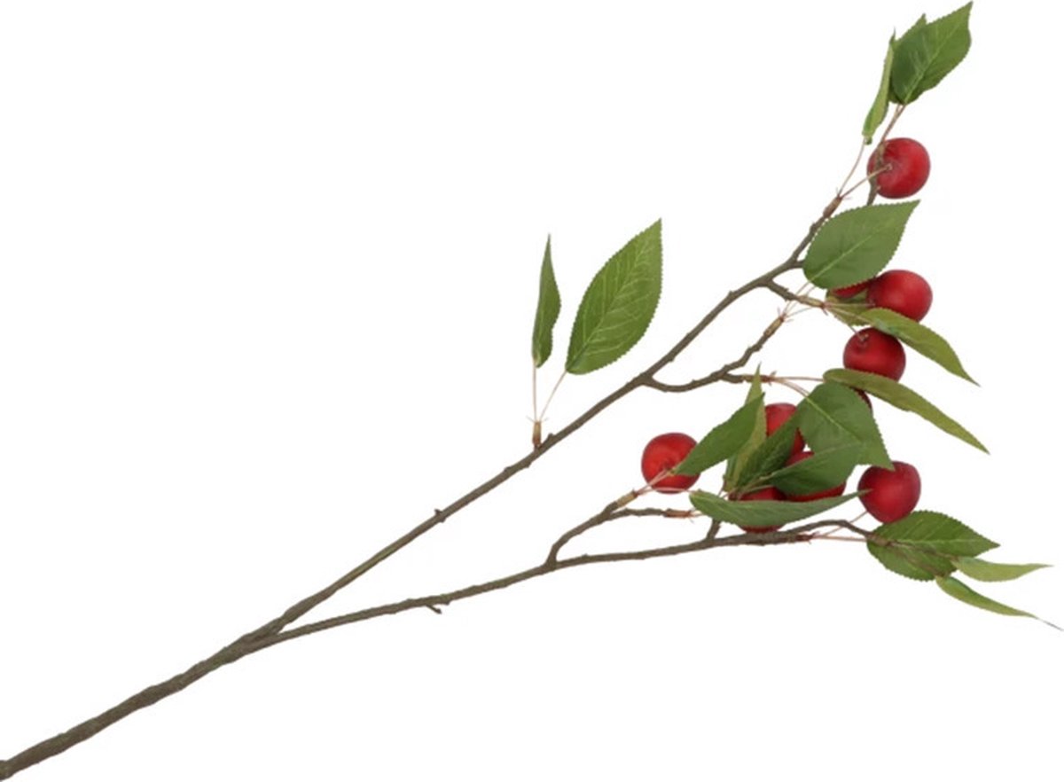 DK Design Kunstbloem fruit tak met appels - 76 cm - rood - Kunst zijdebloemen