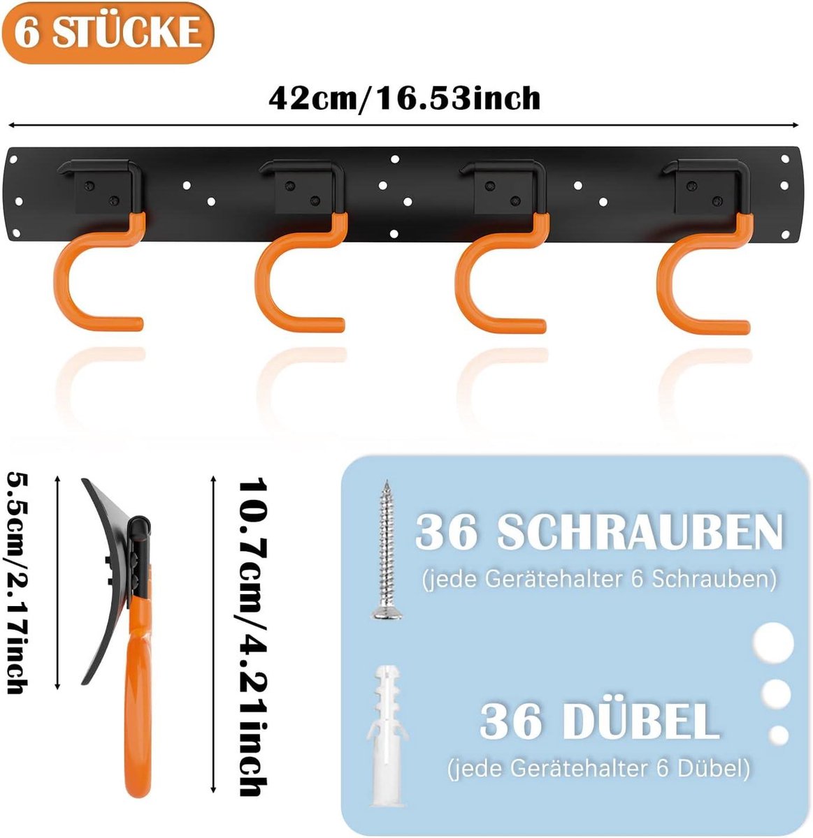 Broom Houder Wand 12 Stuks Gereedschapshouder Haakrek voor het Ophangen