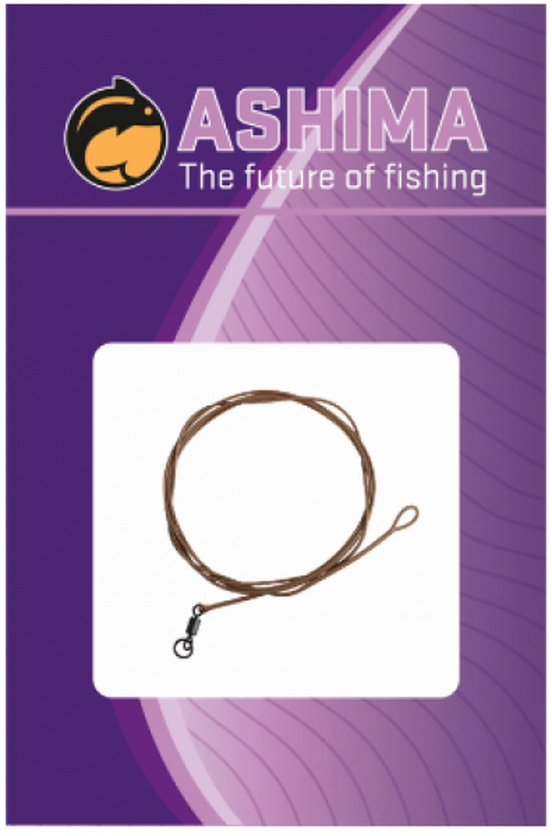 Ashima Coated Leader Loop-R-Swiv 100cm/ 30lbs - Kleur : Gravel