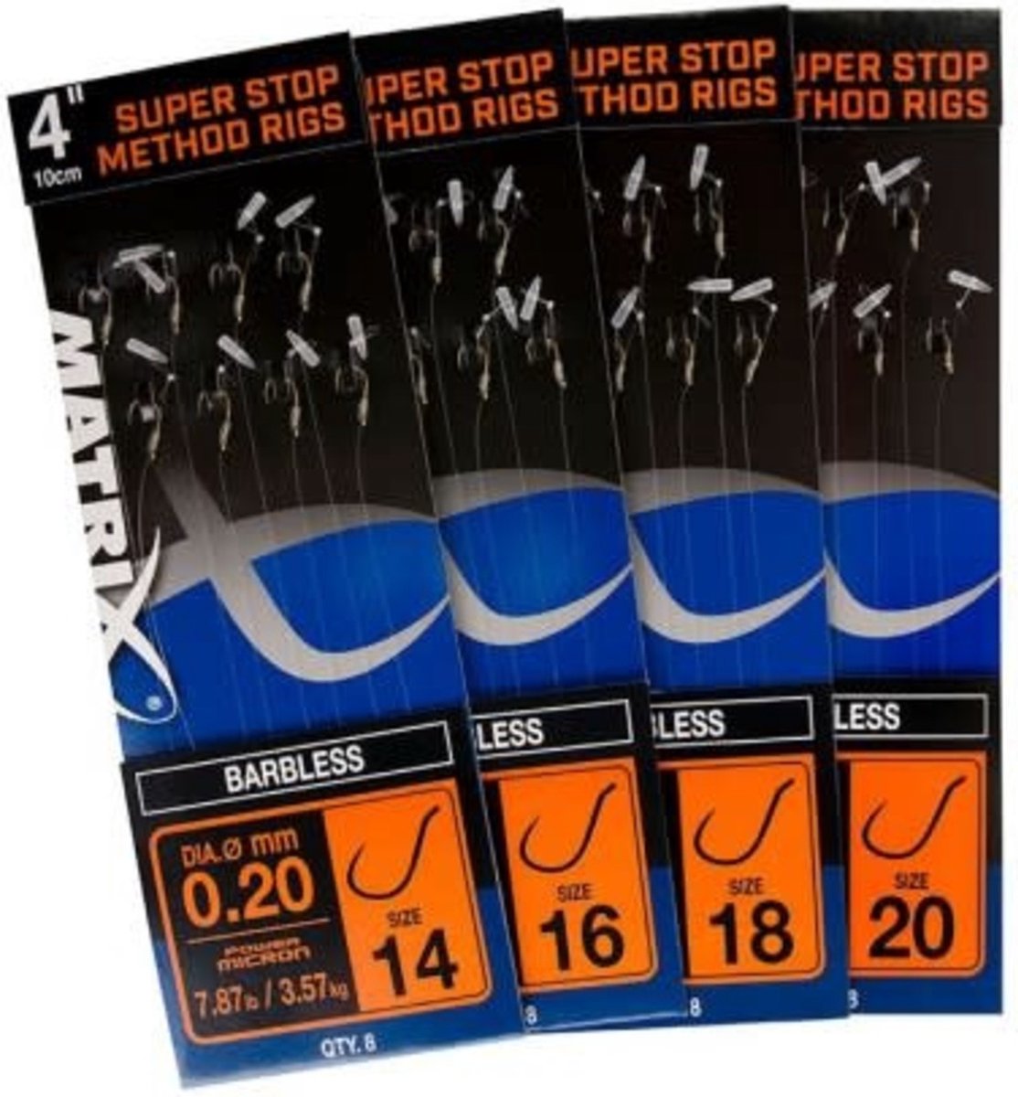 Matrix Super Stop Method 4 inch Rig - Barbless - Haakmaat 18 - Transparant