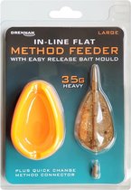 Drennan Set In- Line Flat Method Feeder + Moule à appâts - Taille : Large - 35g Heavy