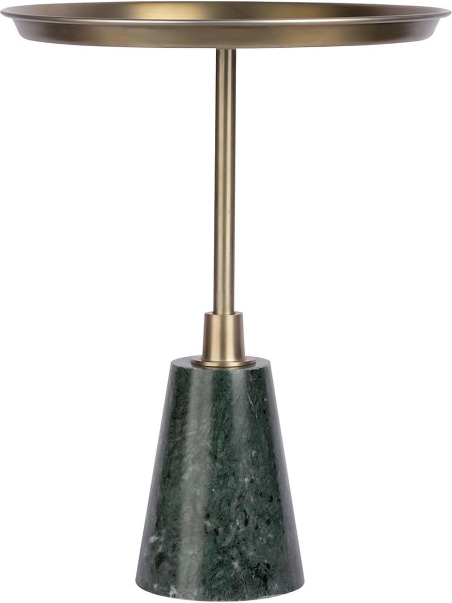 Goodivery ® Moderne Elegante Ronde Bijzettafel met Marmeren Voet en IJzeren Blad