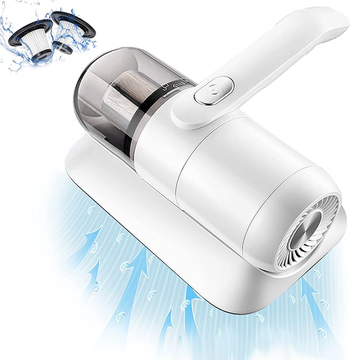 Deluqse® Huisstofmijt Stofzuiger - UV Lamp Sterilisator - Matras Tapijt Meubel Zetel & Bank Reiniger Apparaat - Bacterie Mijt & Schimmel Bestrijder - Zonder Zak - Wit