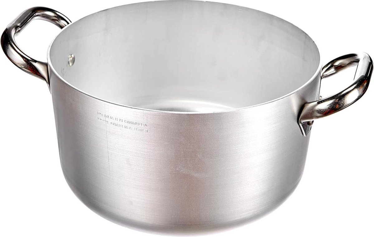 Aluminium 3 Mm. Sauspan met 2 roestvrijstalen handvatten 56 liter zilver