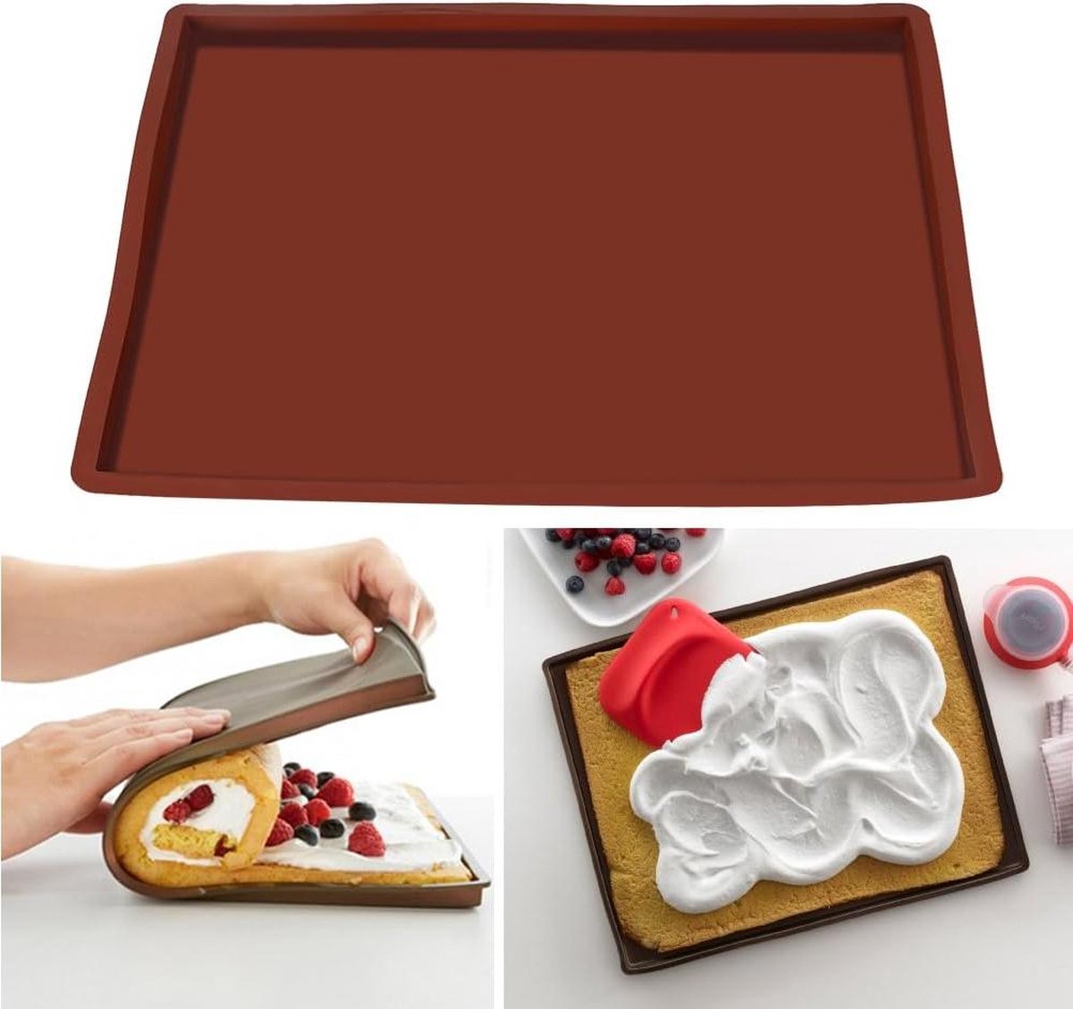 Bakmat siliconen bakplaat - flexibele bakplaat voor oven - anti-aanbak siliconen bakvellen