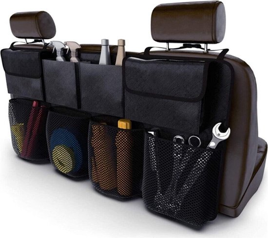 Foto: Cubexcom auto organizer kofferbak auto organizer autostoel organizer auto accessories universele kofferbak opbergtas multi pockets auto achterbank autostoel rugleuning organisator houdt auto netjes en schoon verstelbare riemen 8zakken zwart