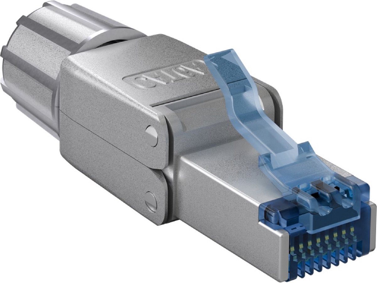 RJ45 Stekker met LSA strook - Schroefbare trekontlasting - CAT6A - Per stuk - 8P - STP - Metaal