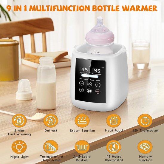 Flessenwarmer - Flessenverwarmer - Opwarmen - Zeer snel warm - Draagbare Flessenwarmer voor Onderweg en Thuis — afbeelding 4