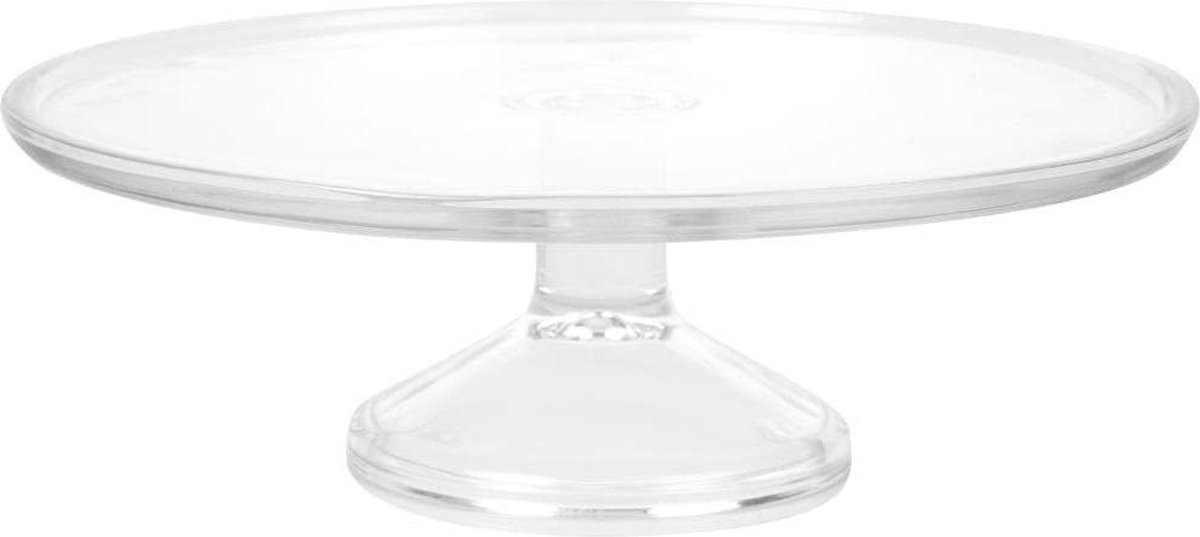 Taartplateau met stolp - Grote Cake Stand Base - helder glas - omzoomde rand - gemakkelijk schoon te maken - glaswasmachine veilig - D300 x H95mm Taartplateau met stolp